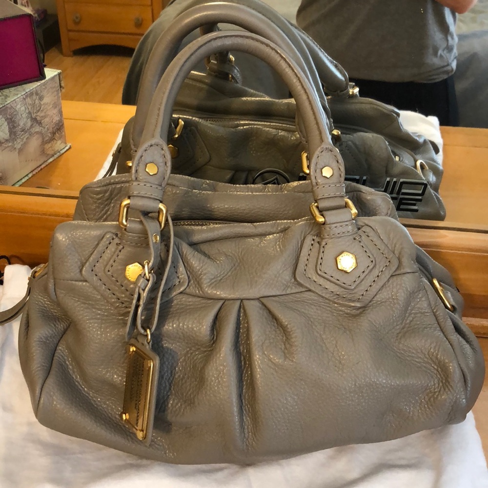 Marc By Marc Jacobs gray leather bag